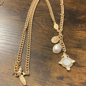 Plunder Gold-Tone Pearl & Opal Charm Layered Necklace